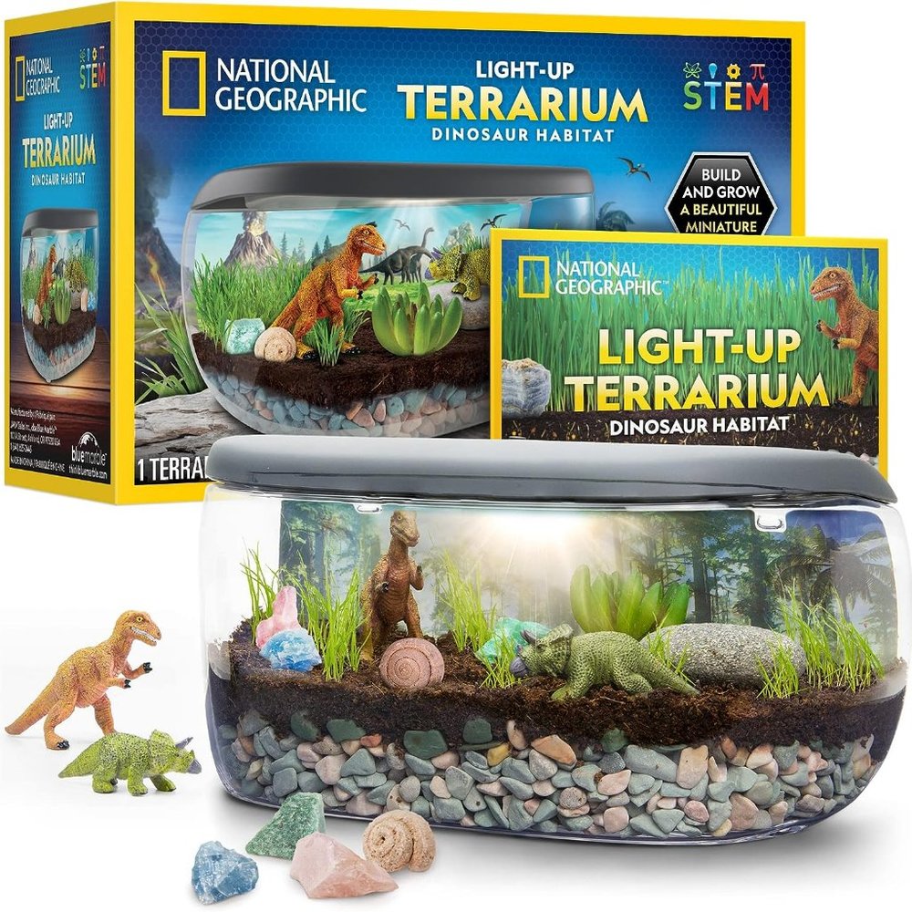 National Geographic Light up Terrarium Kit Fossils Science Plants Dinosaur